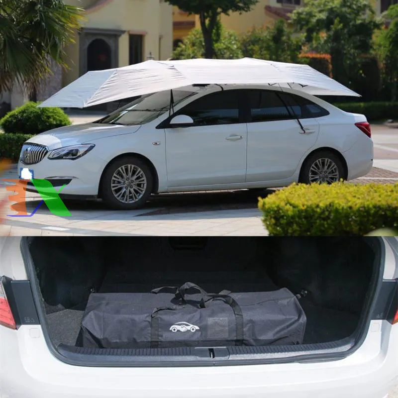 Khi xếp gọn, dù che nắng ô tô DIK-MANUAL chỉ nhỏ như một chiếc túi đựng vợt tennis