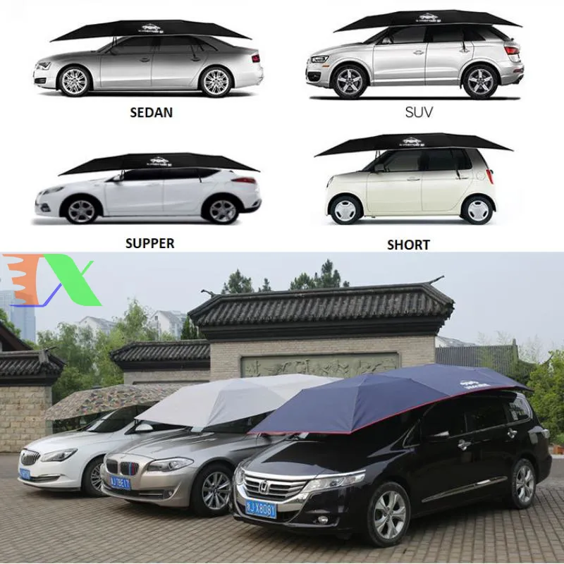 Cận cảnh chi tiết khớp nối chắc chắn của dù che nắng ô tô Dingku