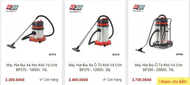 Máy hút bụi công nghiệp chuyên dụng cho tiệm rửa xe