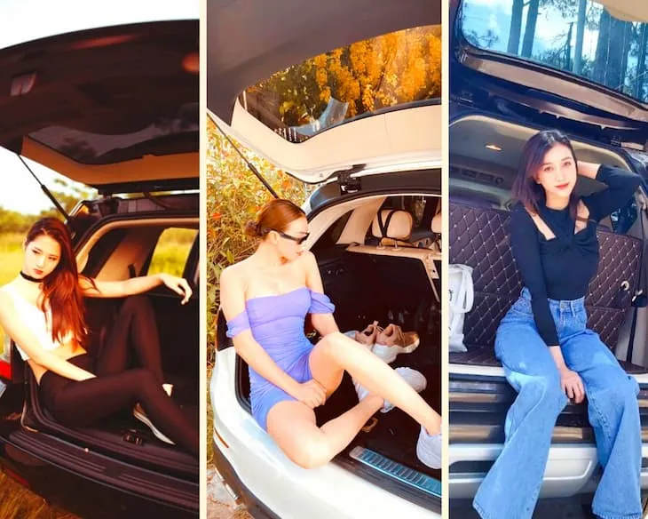 Chụp hình trong cốp xe là có thể mang ra ảnh lung linh nuôi anh em trên facebook, insta