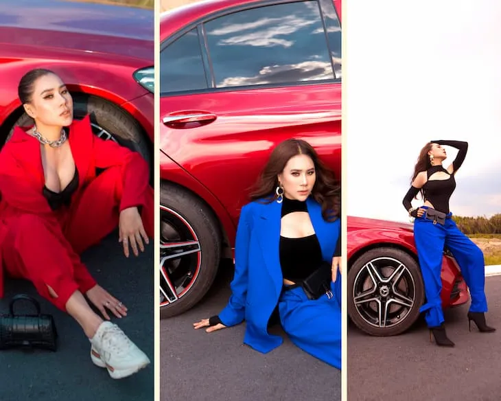 Tạo dáng với phần bánh xe chắc chắn sẽ cho ra đời nhiều kiểu ảnh độc đáo