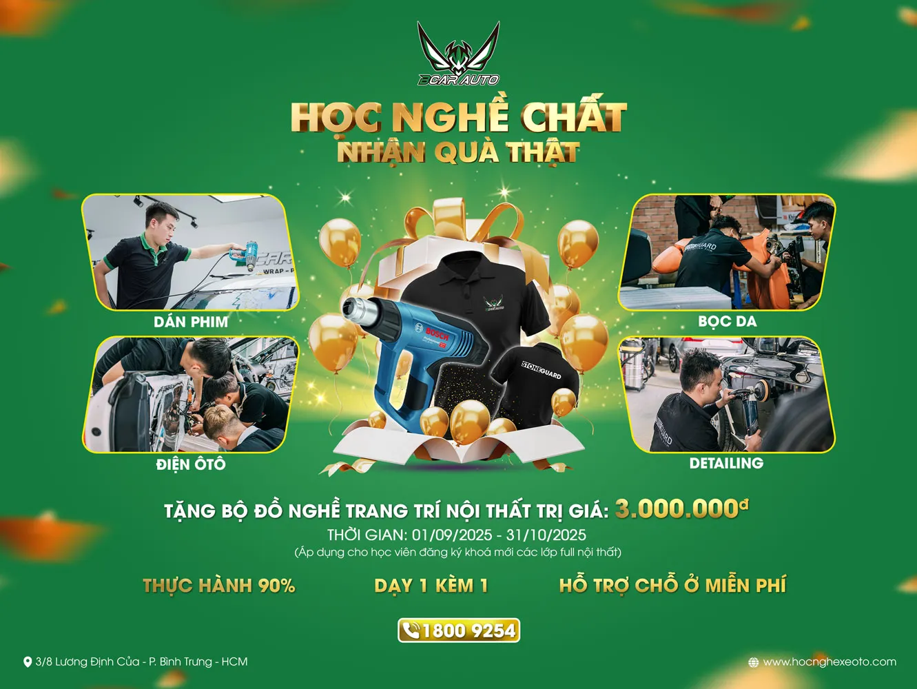 Học nghề trang trí nội thất ô tô: Chương trình ưu đãi quà tặng 3 triệu đồng