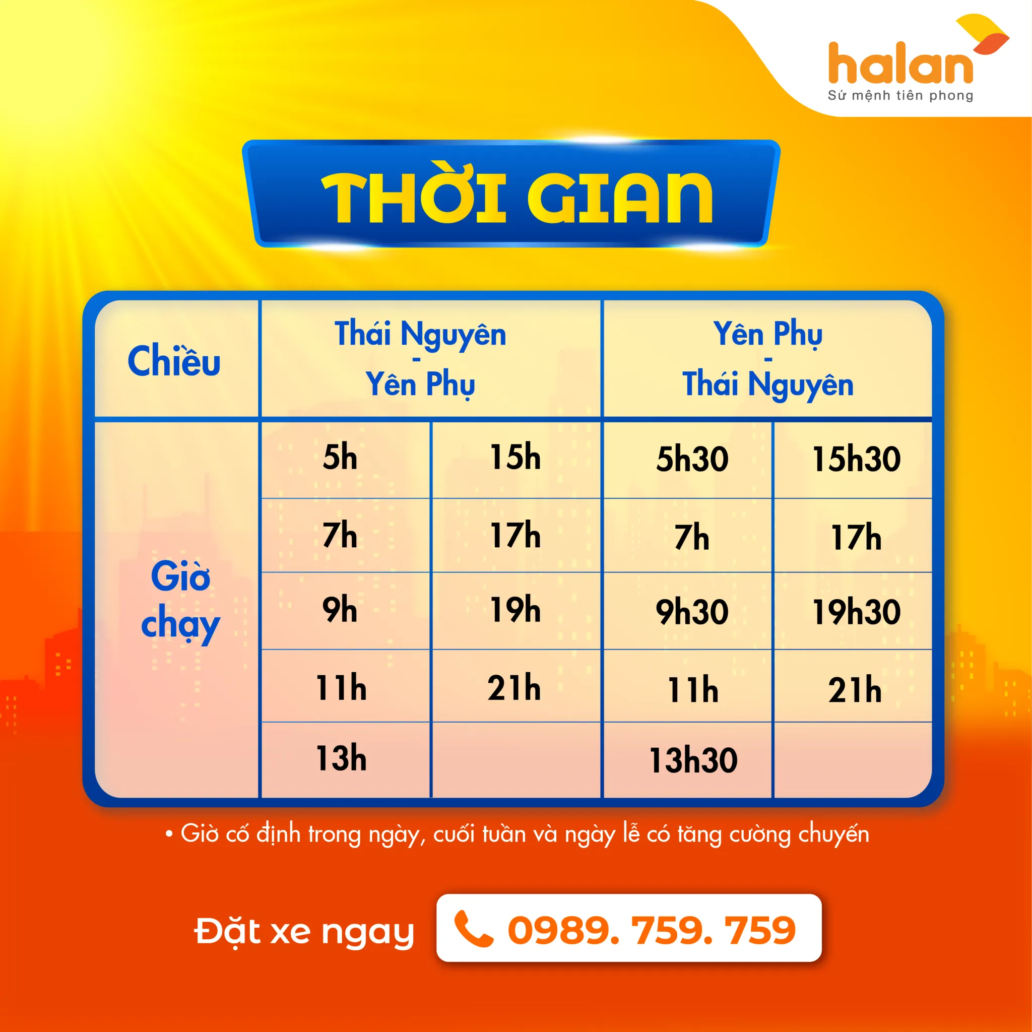 Sơ đồ lộ trình xe khách Thái Nguyên Gia Lâm của Halan Limousine với các điểm dừng chính