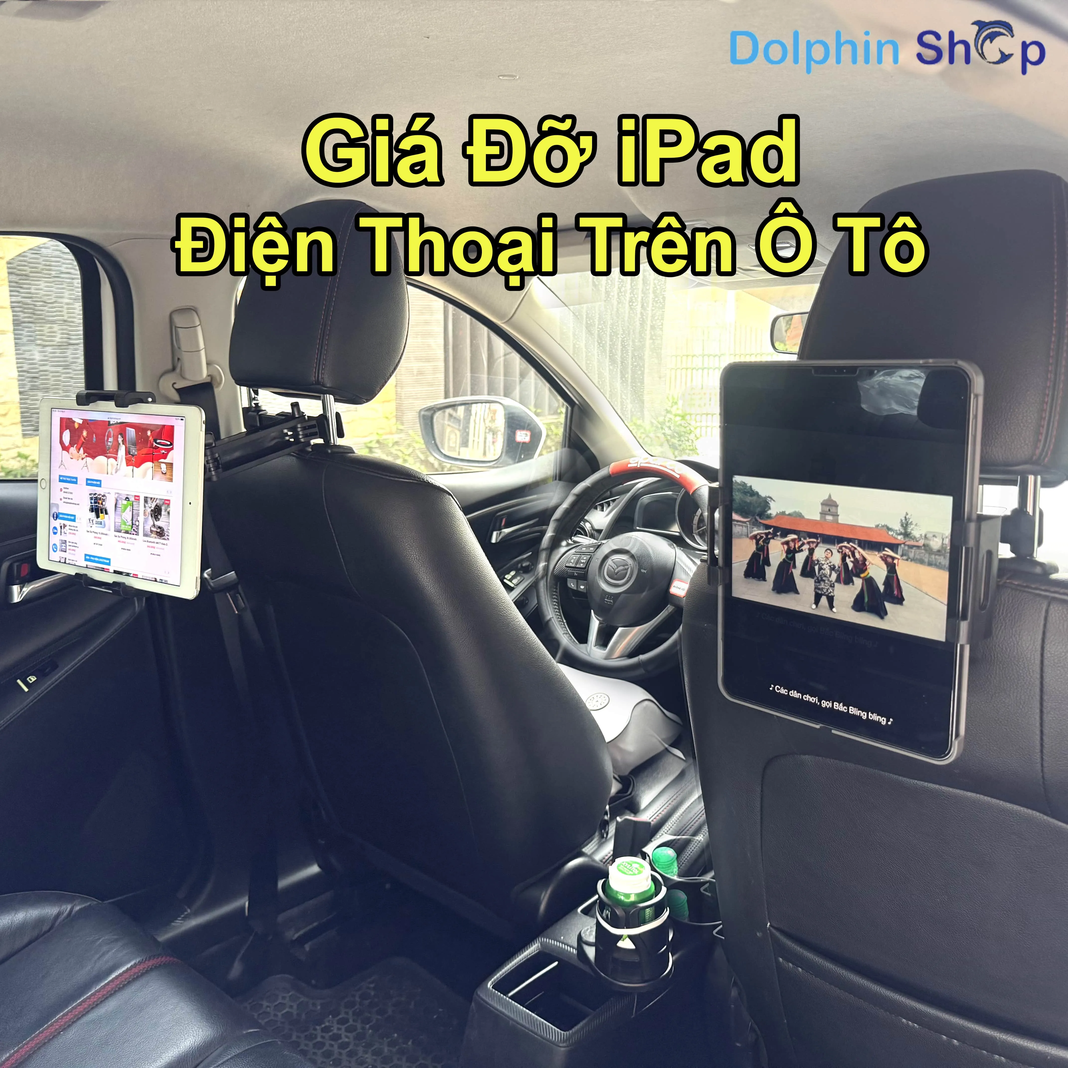 Giá đỡ iPad trên ô tô gắn ghế sau tiện lợi cho hành khách xem phim