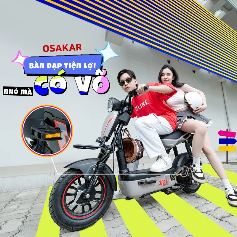 Osakar X8 thiết kế nhỏ gọn tối ưu cho việc di chuyển trong các ngõ nhỏ nội đô