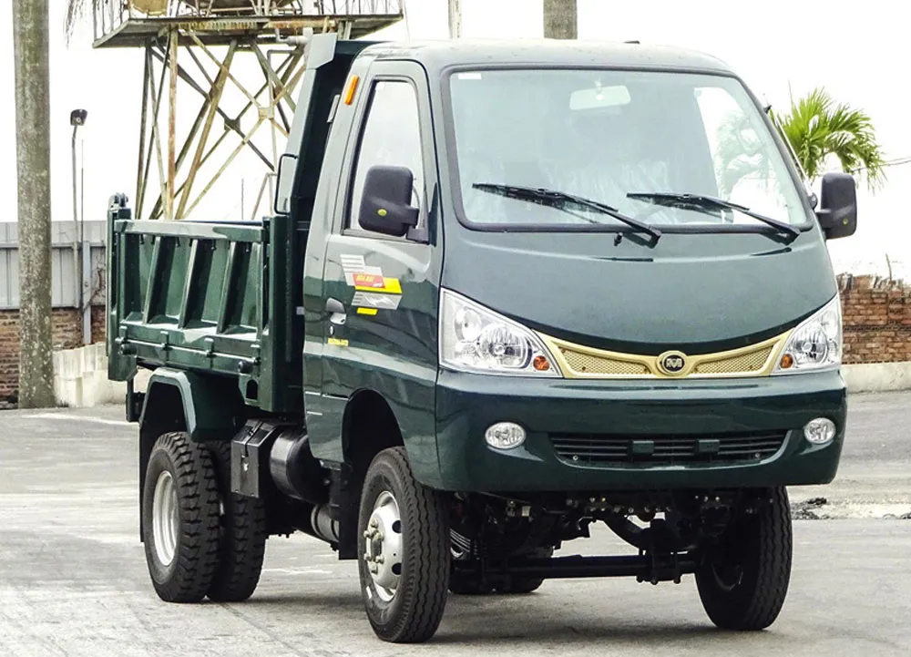 Xe ben Hoa Mai 2.35 tấn với thùng ben có thể mở 2 vách bên