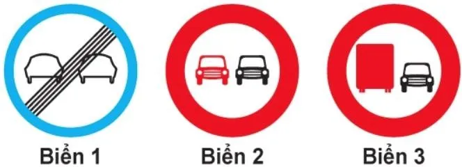 Biển nào cấm xe ô tô tải vượt?1. Biển 1.2. Biển 1 và biển 2.3. Biển 1 và biển 3.4. Biển 2 và biển 3. (ảnh 1)