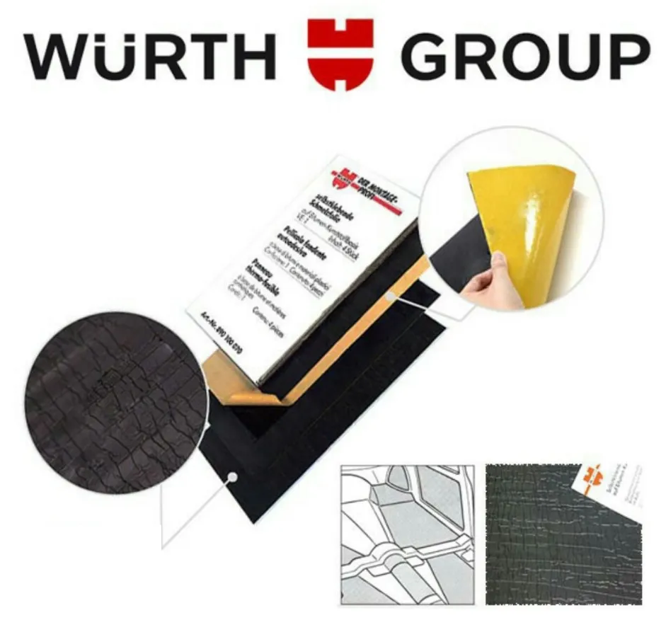 Vật liệu chống ồn xe ô tô Wurth được dán vào cửa xe