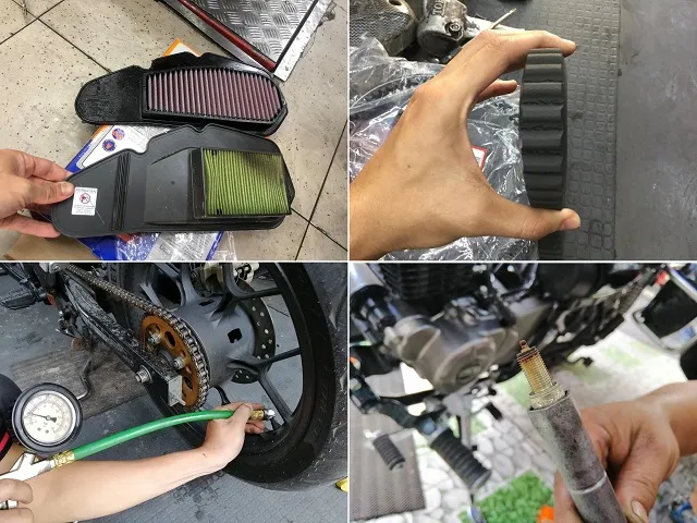 Thay bugi chân dài cho xe ga