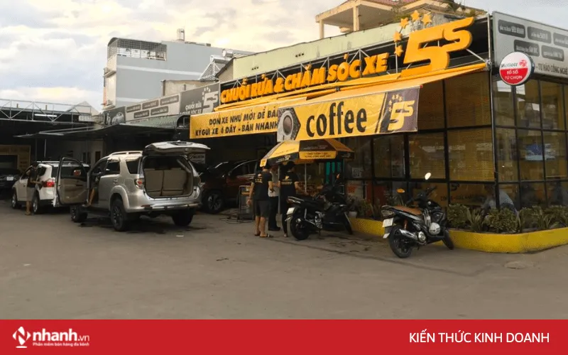 Mô hình rửa xe kết hợp quán cà phê
