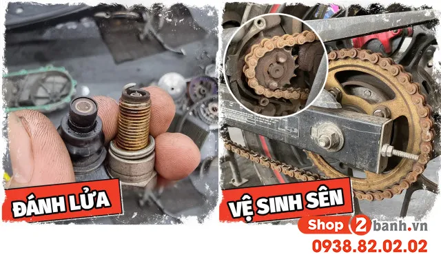 Hệ thống bugi và nhông sên dĩa cần được kiểm tra kỹ lưỡng để đảm bảo khả năng vận hành