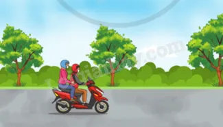 Hình minh họa một chiếc xe máy đi được quãng đường S trong thời gian T