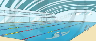 Hình minh họa một người đang bơi lội, áp dụng cho bài toán tính quãng đường bơi