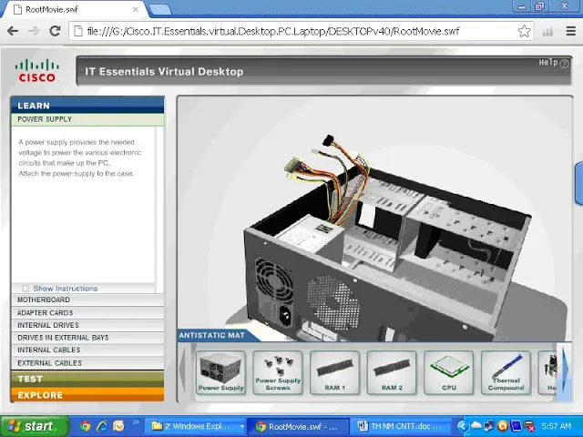 Giao diện hướng dẫn lắp ráp chi tiết trong phần mềm