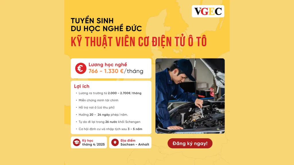 Mức lương thực tập nghề ô tô tại Đức theo từng năm