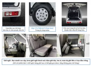 Nội thất cabin xe tải van 5 chỗ với hệ thống điều khiển trung tâm