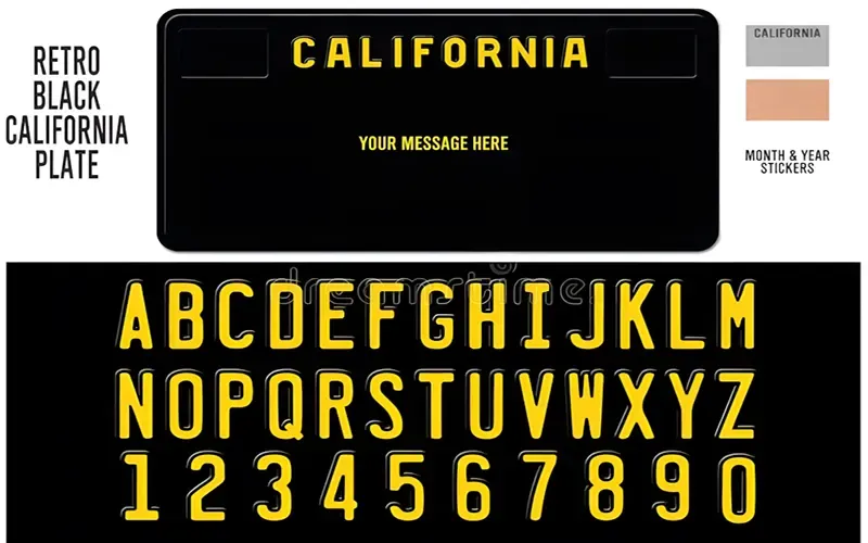Font California License Plate, thể hiện sự thanh lịch trên biển số