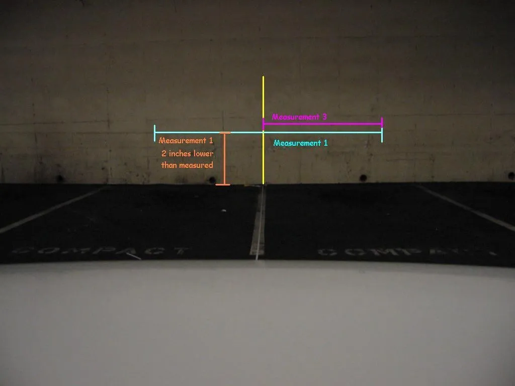 Kẻ đường Cut-off Line trên tường chắn, thấp hơn tâm đèn khoảng 2.56 đến 5.08 cm