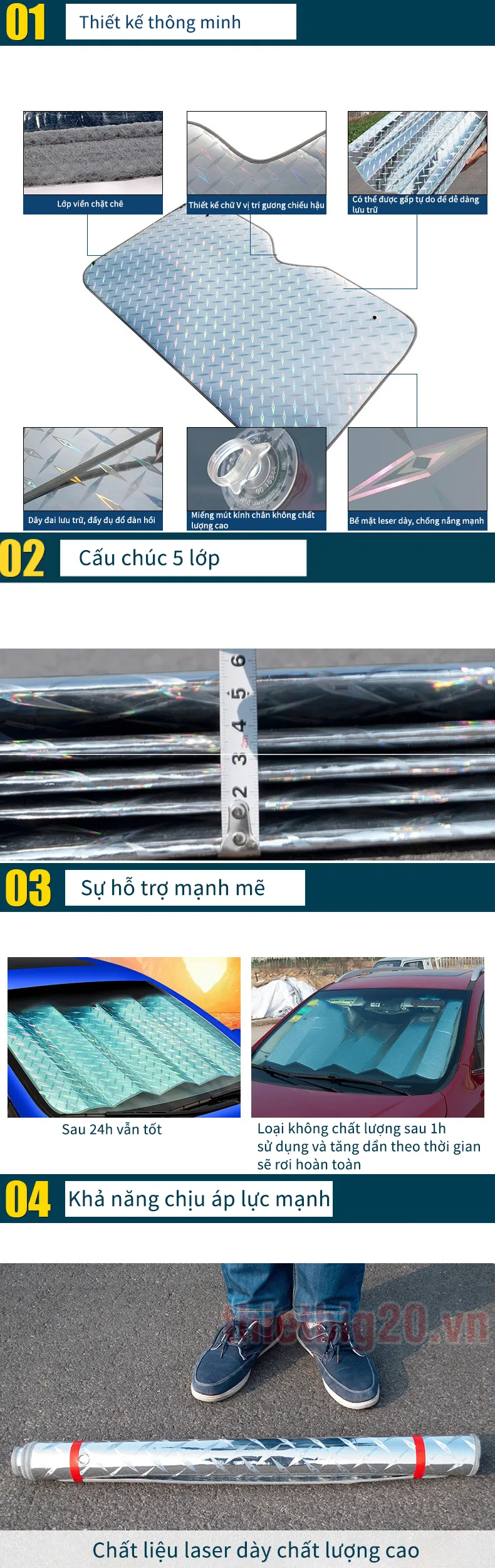 Công dụng của tấm chắn nắng tráng bạc