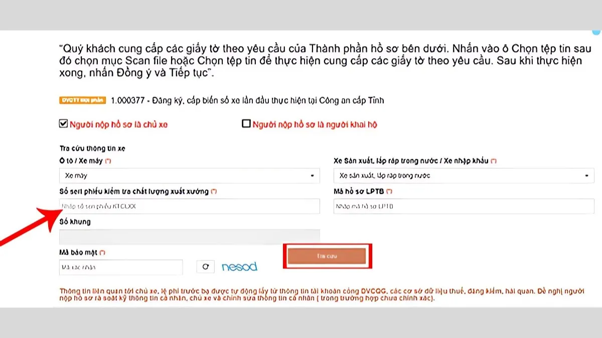Kiểm tra và hoàn tất thủ tục đăng ký xe