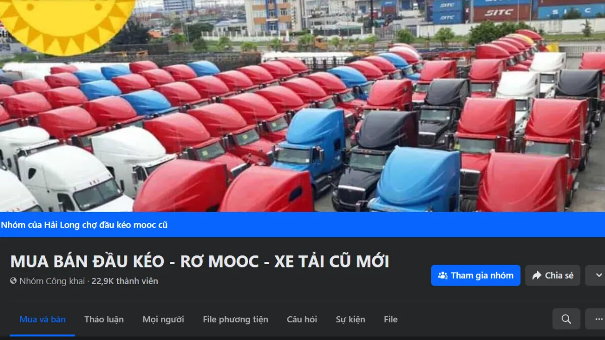 Hội nhóm mua bán xe đầu kéo trên Facebook
