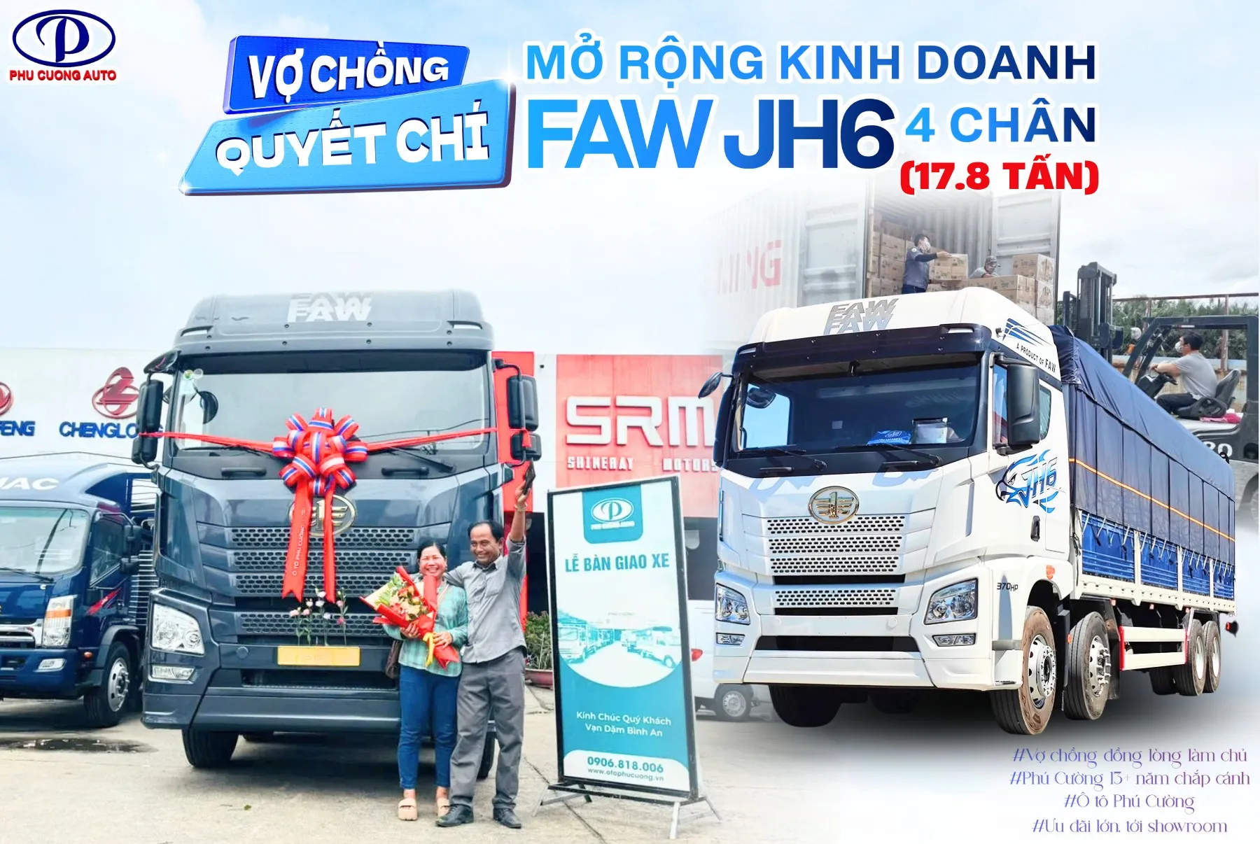 Xe tải FAW JH6 4 chân là dòng xe đầu kéo có sức mạnh lớn và độ bền cao, phù hợp với vận tải đường dài