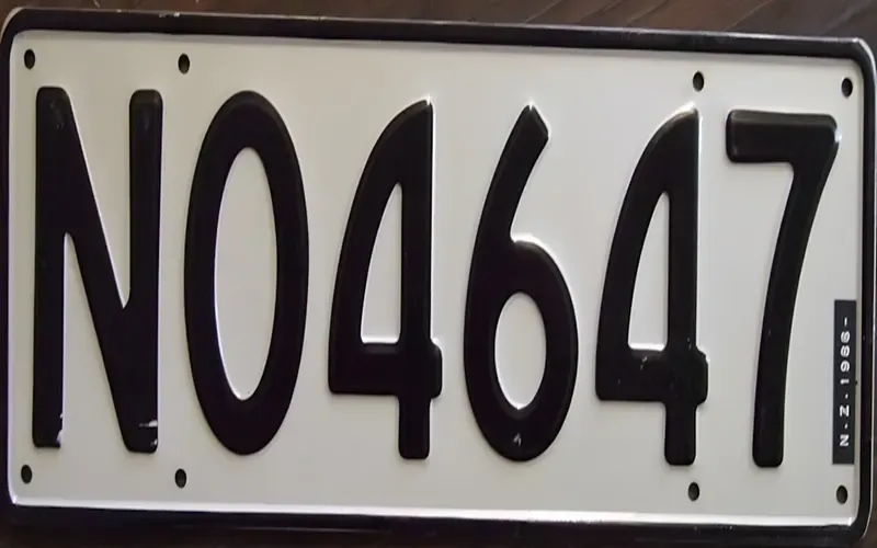 Một biến thể của font biển số xe New Zealand
