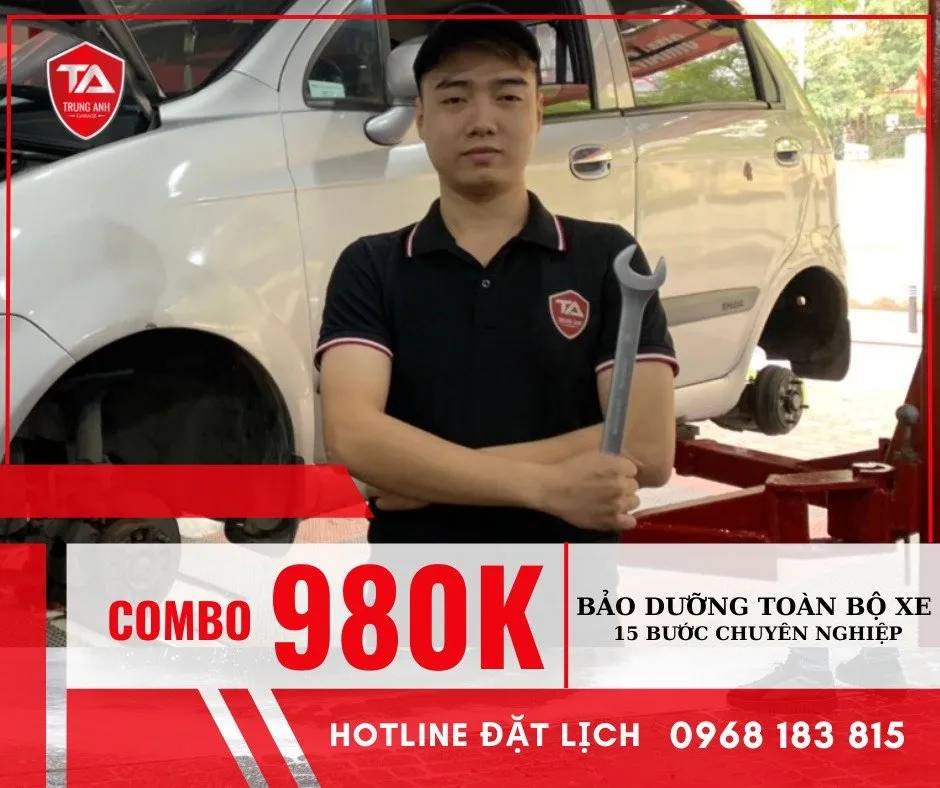 Bảng danh sách 15 hạng mục trong gói combo bảo dưỡng giá rẻ