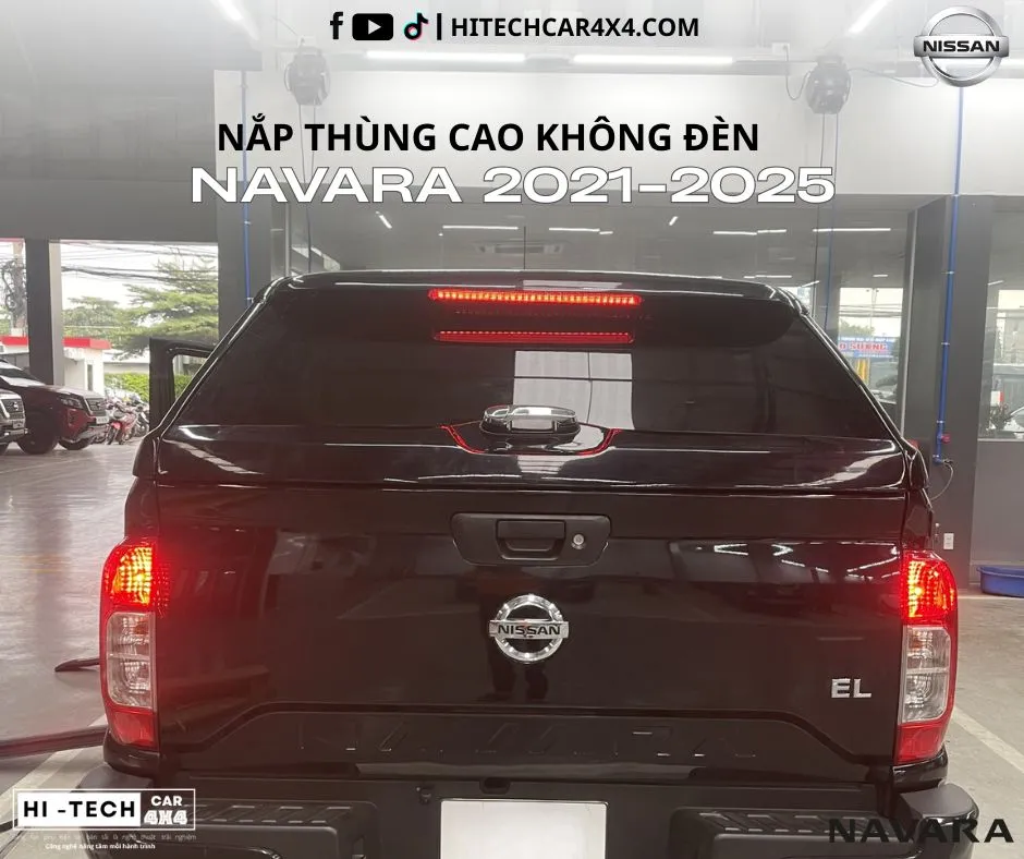 Nắp thùng xe bán tải Nissan Navara được sơn theo mã màu xe