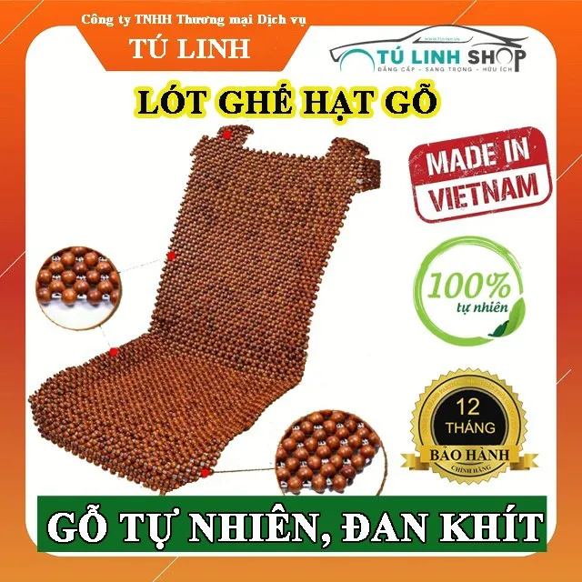 Lót ghế ô tô hạt gỗ massage tự động