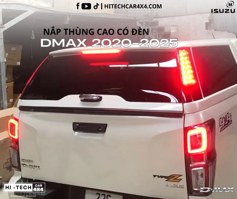 Hệ thống khóa thép không gỉ, sơn tĩnh điện của nắp thùng xe bán tải Isuzu 2020