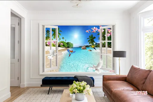 Giấy dán tường và rèm cửa đồng bộ mang lại vẻ đẹp hài hòa