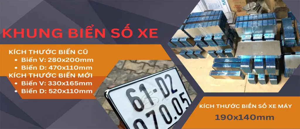 Sản phẩm khung biển số xe ô tô được đóng gói để bán