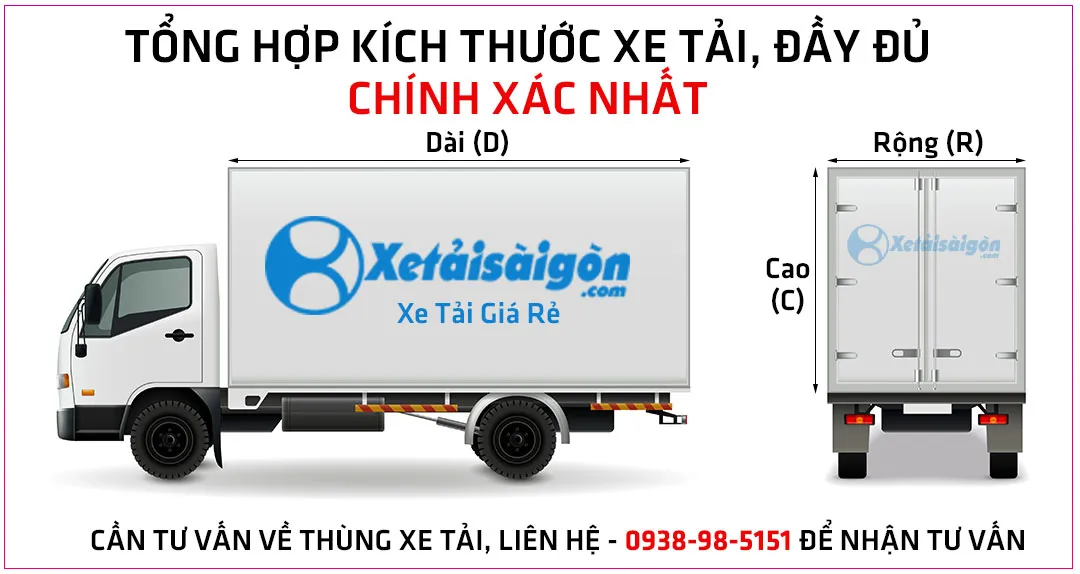 Thông số kích thước các dòng xe tải 5 tấn phổ biến trên thị trường hiện nay