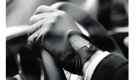 Găng Tay Lái Xe Ô Tô Da Đen Thiết Kế Nam Tính