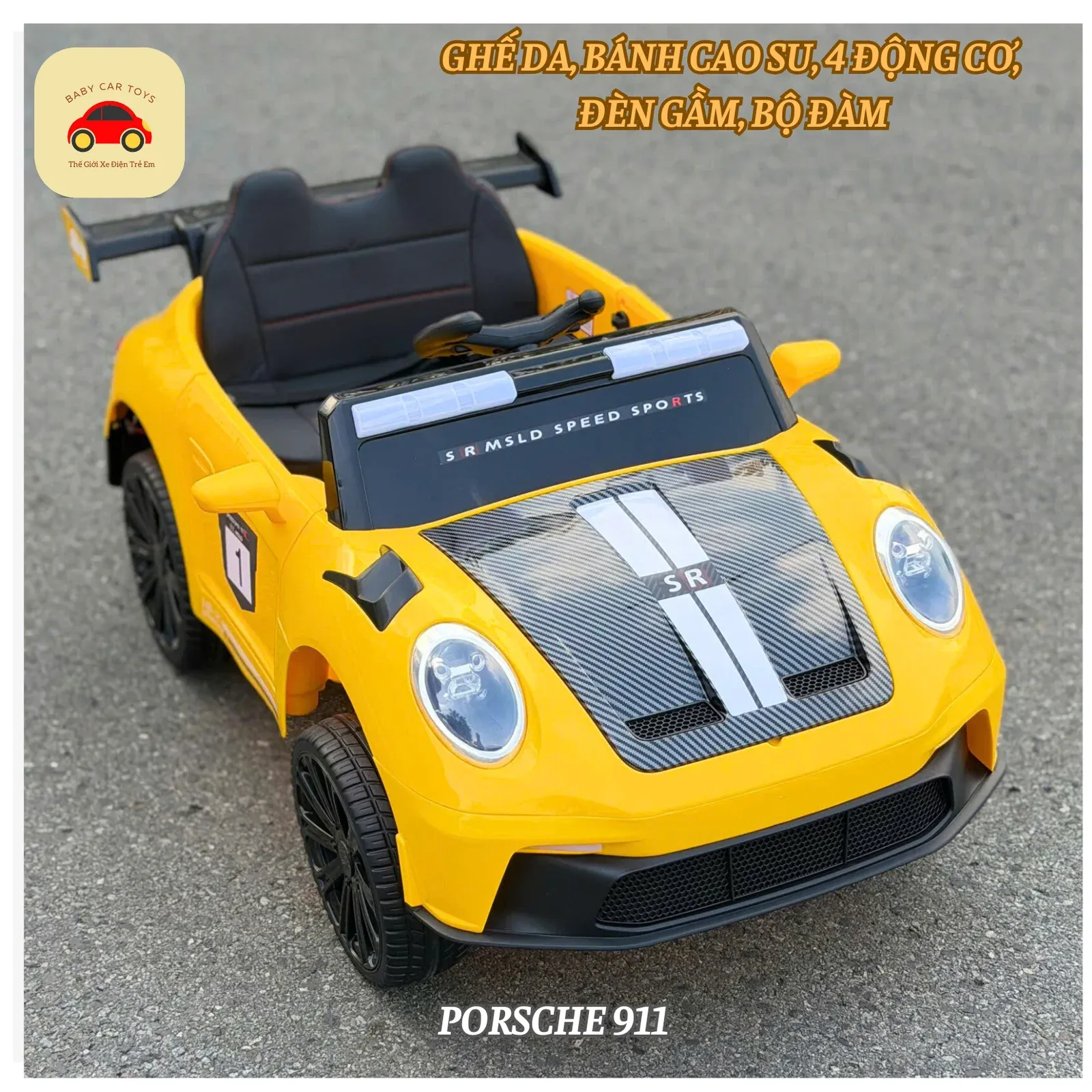 Xe điện cho trẻ em kiểu dáng Porsche 911 sang trọng