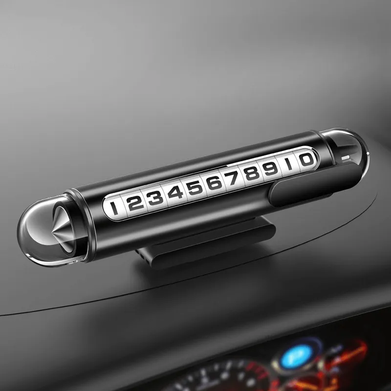 Bảng số điện thoại ô tô tích hợp búa phá kính và dao cắt dây đai an toàn