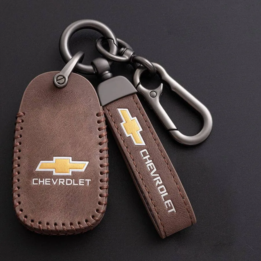 Bao da bọc chìa khóa ô tô Chevrolet cao cấp màu nâu