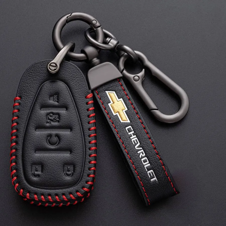 Bao da bọc chìa khóa ô tô Chevrolet cao cấp màu đen