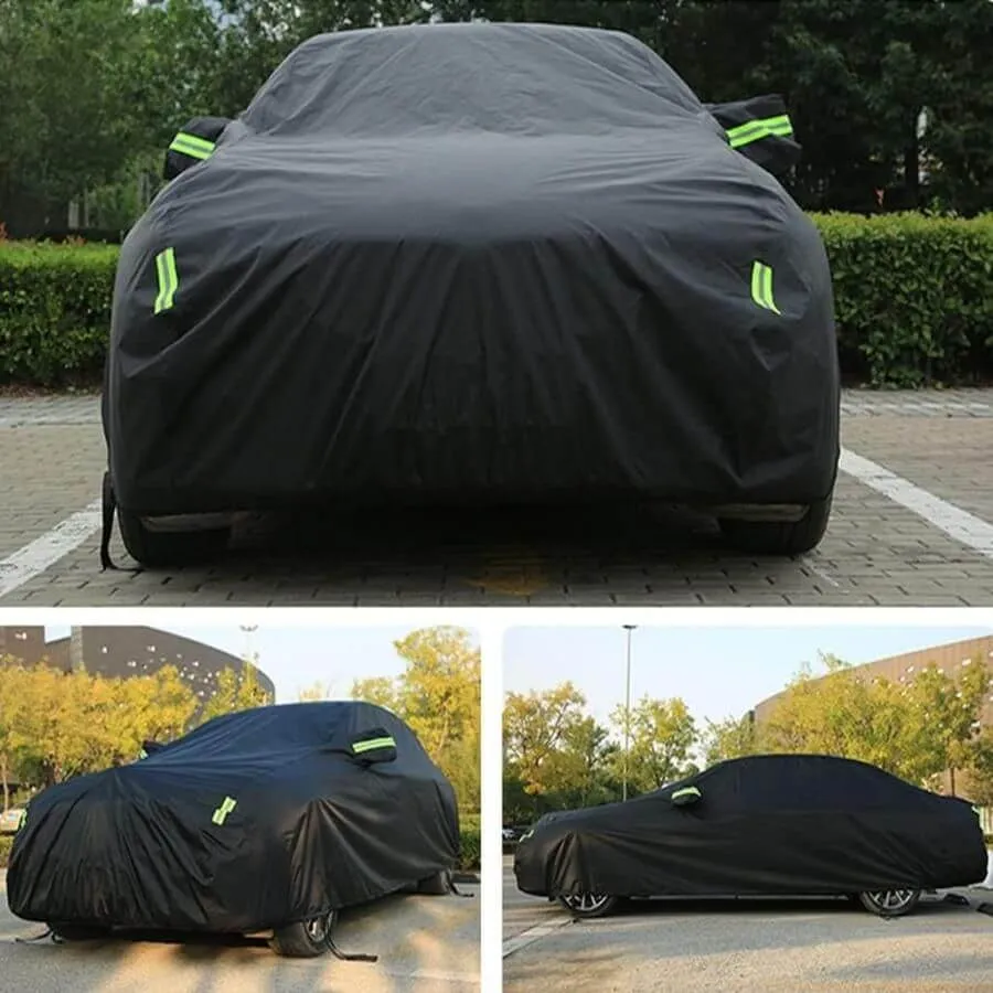 Bạt phủ trùm kín xe ô tô đen chất liệu thun co giãn