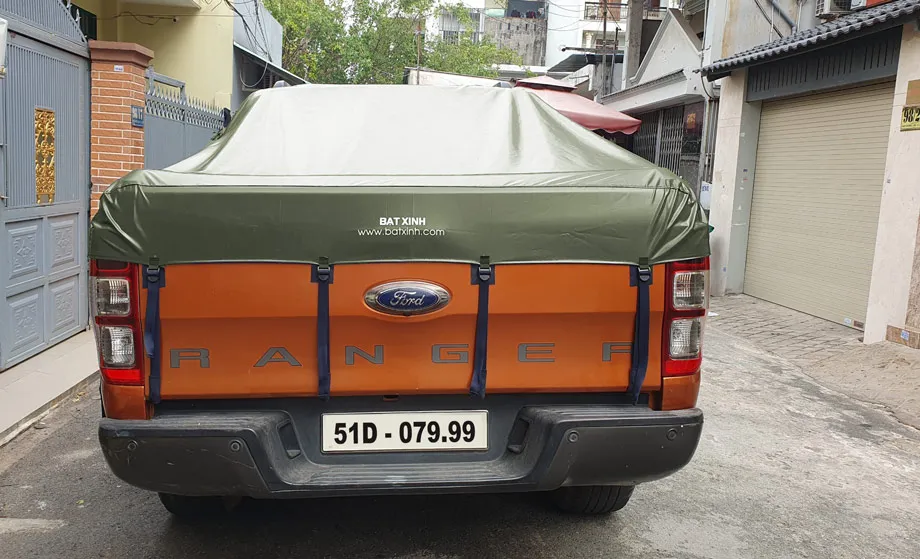 Bạt che mưa thùng xe bán tải Ford Ranger, Triton, Hilux, Mazda, D’Max, Navara màu rêu