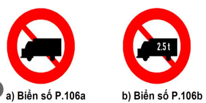 So sánh các loại biển báo cấm xe tải phổ biến hiện nay