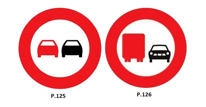 Biển báo P.125 và P.126