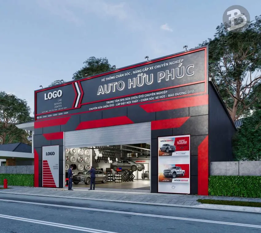 Biển hiệu gara ô tô chuyên nghiệp với độ nhận diện thương hiệu cao