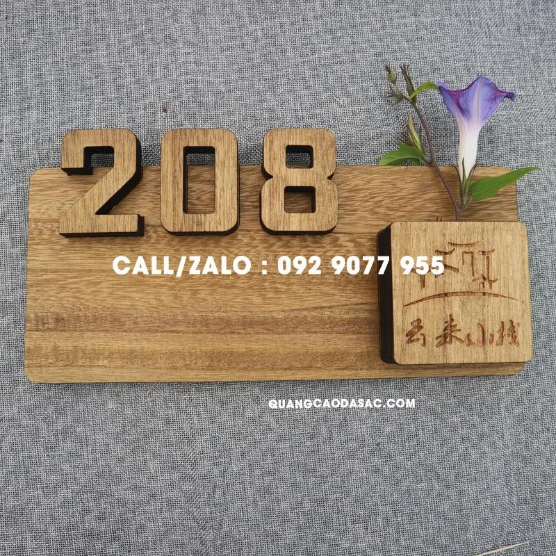 Bảng số nhà bằng gỗ lấy ngay trong ngày