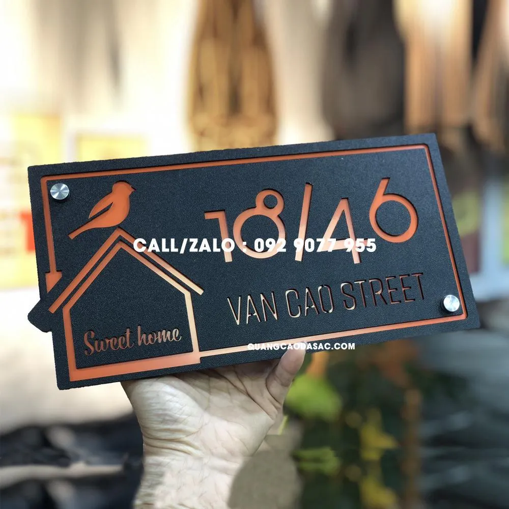Bảng số nhà bằng gỗ chất lượng cao uy tín