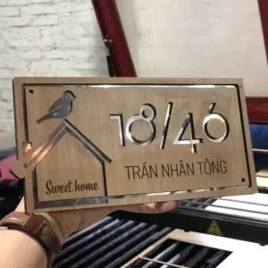 Mẫu biển số nhà bằng gỗ tự nhiên tinh xảo