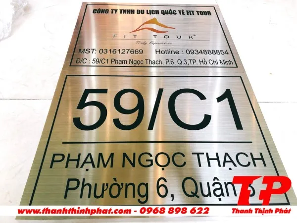 Biển số nhà inox trắng xước