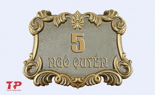 Biển số nhà bằng đồng dập nổi