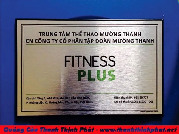Biển số công ty inox trắng xước ăn mòn